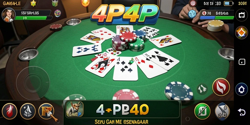Tampilan gameplay menarik dari 4P4P yang penuh aksi Gaple.