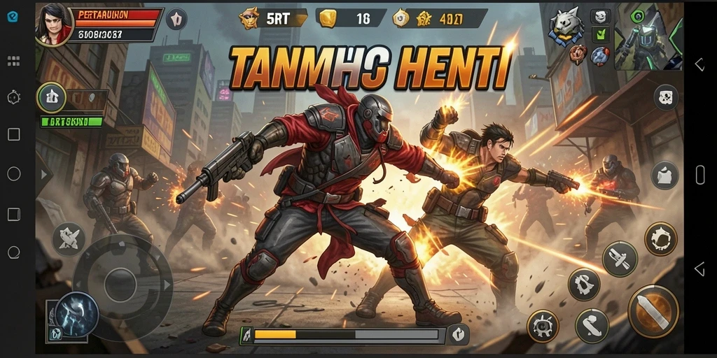 Tampilan gameplay 5RT dengan aksi seru dan efek visual yang menarik.