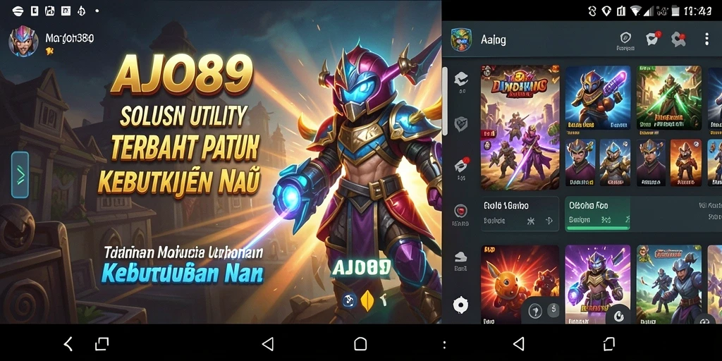 Tampilan utama AJO89 yang menampilkan fitur-fitur utility.