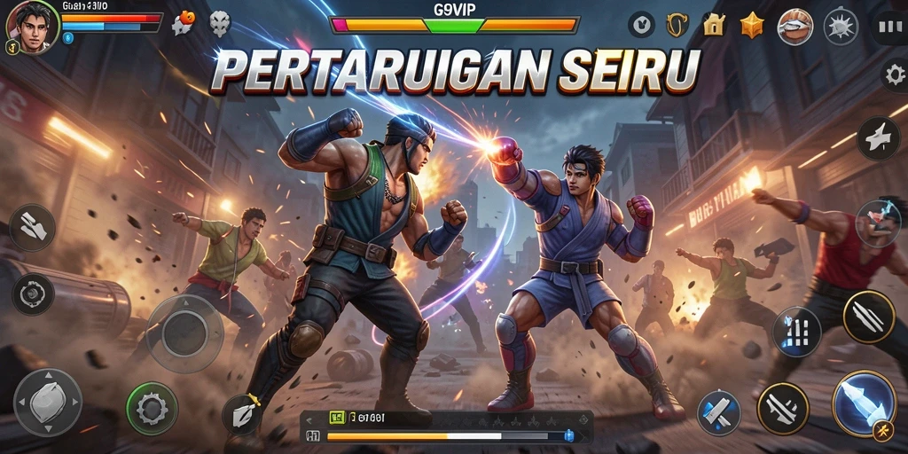 Screenshot G9VIP memperlihatkan aksi seru dengan grafis menawan.