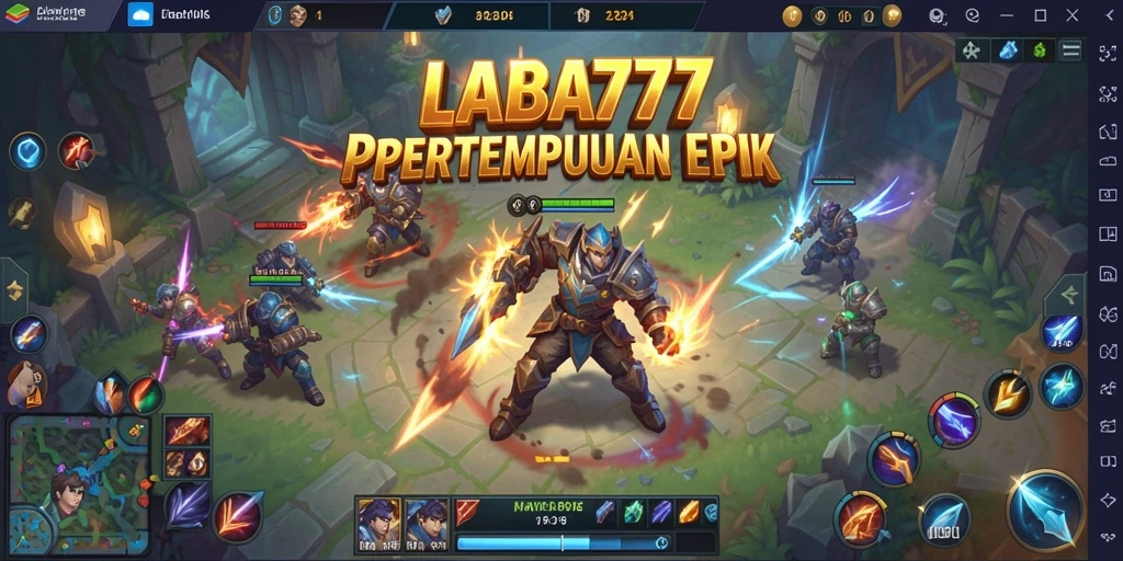 Gameplay LABA777 yang menegangkan dalam pertempuran MOBA.
