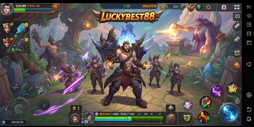 Tampilan gameplay menakjubkan dari LUCKYBEST88 dalam dunia MMORPG.