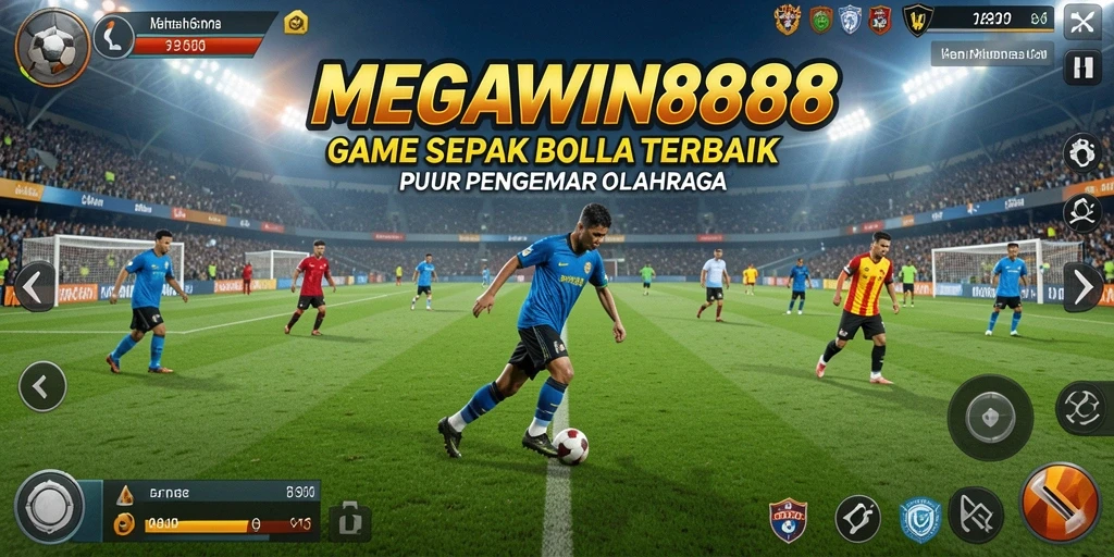 Gameplay seru dalam MEGAWIN888 dengan aksi sepak bola yang mendebarkan.