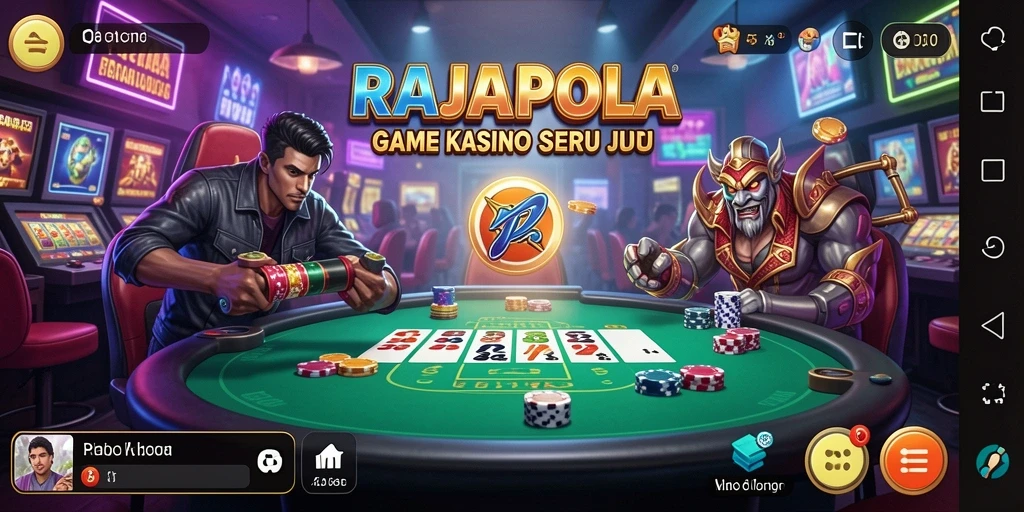Tampilan gameplay menarik di RAJAPOLA dengan tema kasino.