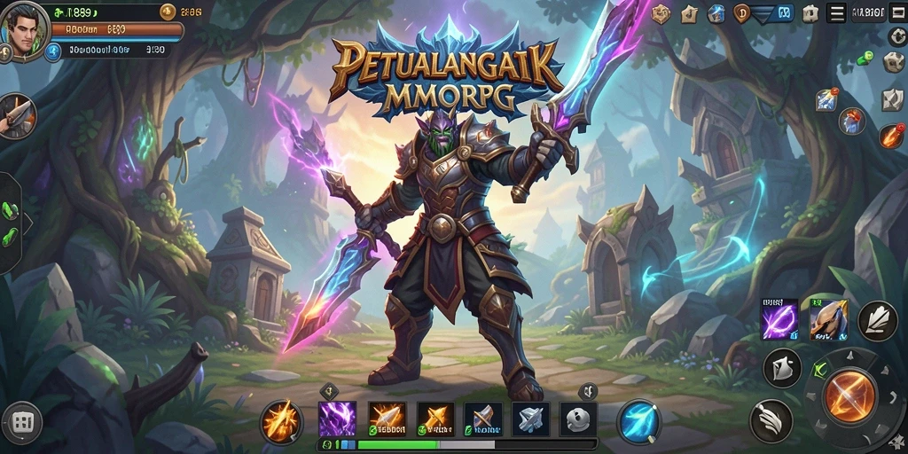 Tangkapan layar gameplay RI889 menunjukkan aksi seru dalam pertempuran MMORPG.